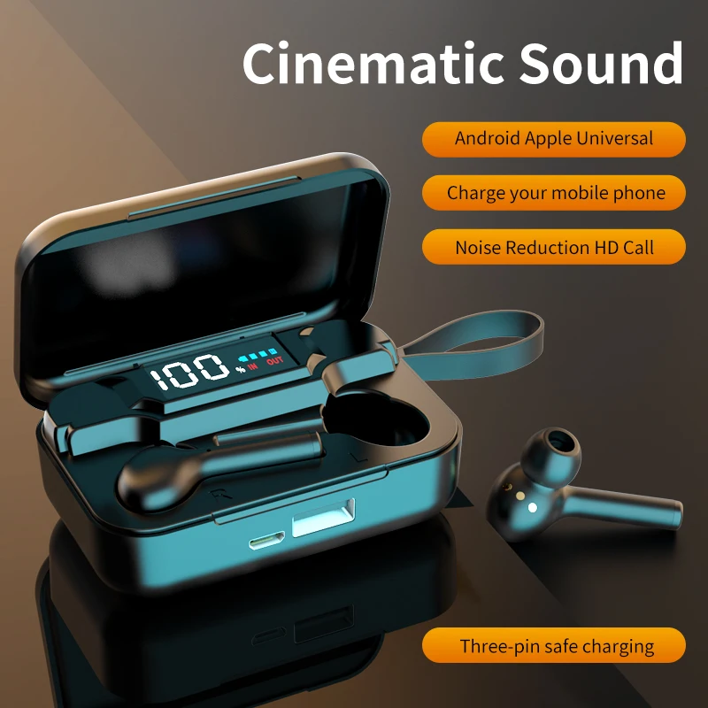 Bluetooth Earphones 2600mAh LED Display Charging Box Wireless Headphones Cinematic Sound Sport Earbuds Headsets With Microphone
Bluetooth Earphones 2600mAh LED Display Charging Box Wireless Headphones Cinematic Sound Sport Earbuds Headsets With Microphone