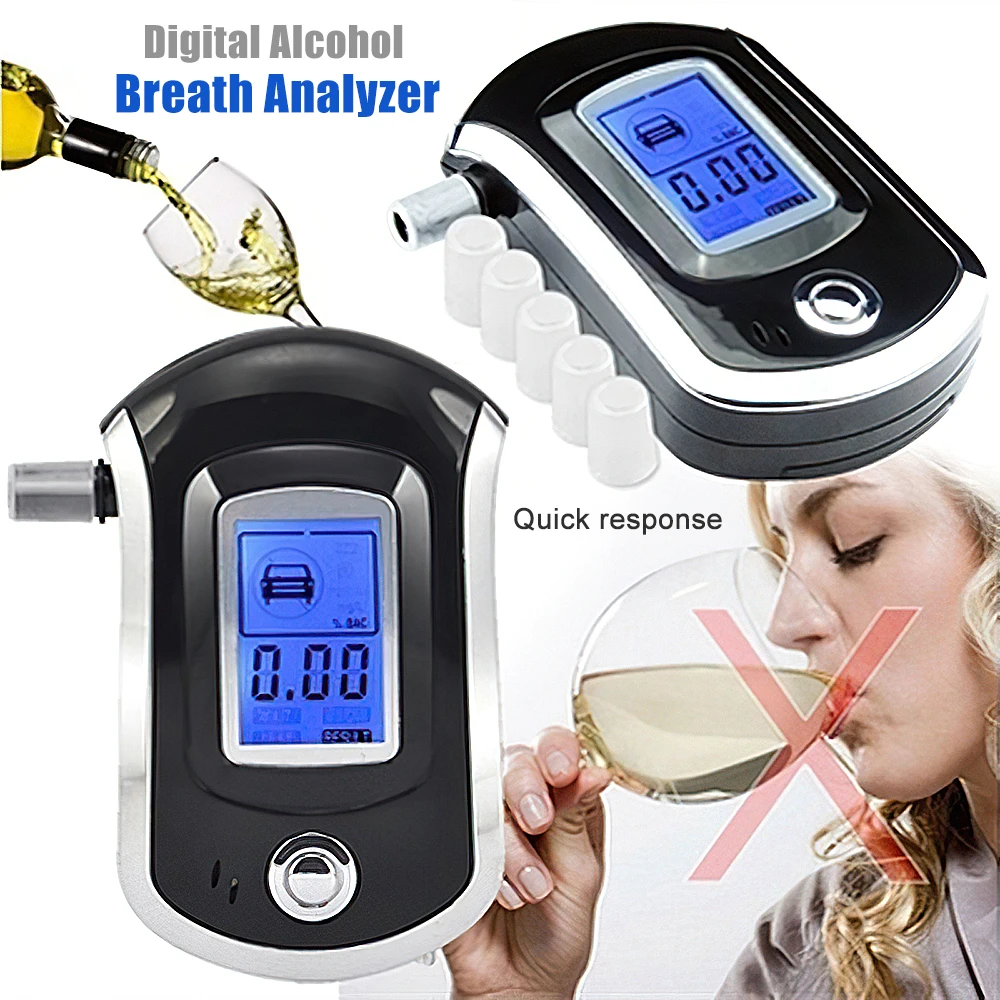 

Digital Breath Alcohol Analyzer Tester Mini Professional Police Breathalyzer Test Detector Drunk Driving Analyzer LCD Screen New