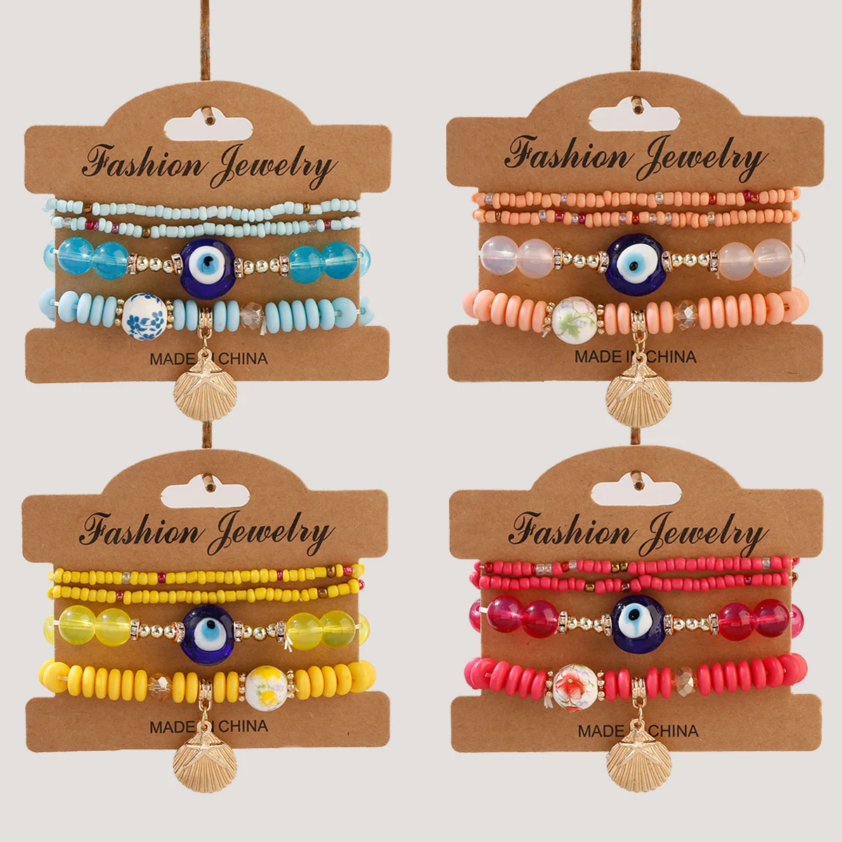 Handmade Beaded Fashion Bracelets for Women Eyes Design Temperament Multi-layer Bracelet Shell Charms Bangles Jewelry Pulseras
Handmade Beaded Fashion Bracelets for Women Eyes Design Temperament Multi-layer Bracelet Shell Charms Bangles Jewelry Pulseras