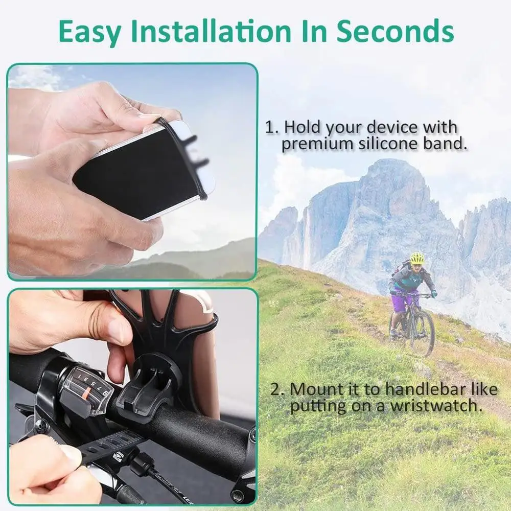 Silicone Bicycle Phone Holder for IPhone 11/6/7/8/X/Xr for xiaomi 4.0 -6.1 Inch Phone Cell Phone Mount Band Bike GPS Clip
Silicone Bicycle Phone Holder for IPhone 11/6/7/8/X/Xr for xiaomi 4.0 -6.1 Inch Phone Cell Phone Mount Band Bike GPS Clip