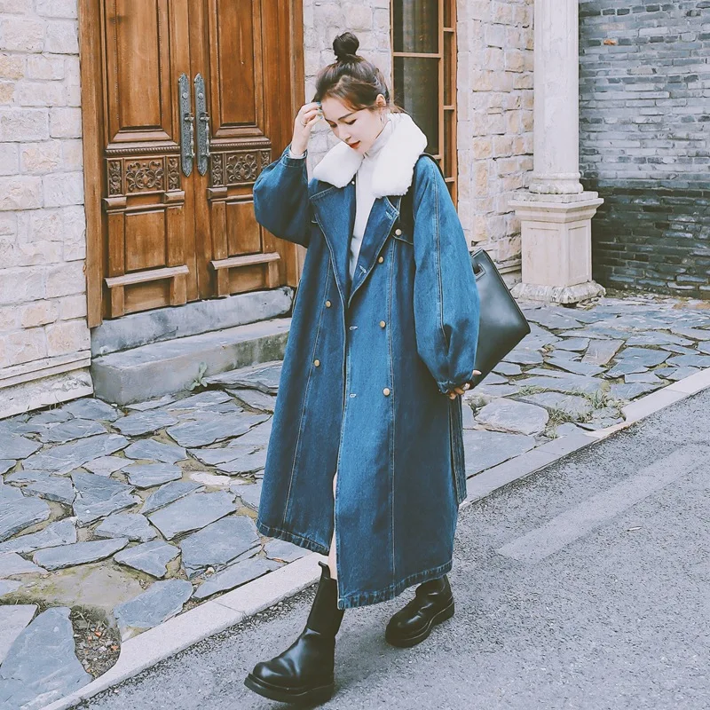 Зимняя длинная хлопковая куртка, женское двубортное пальто с большим меховым воротником и поясом, джинсовое синее утепленное пальто высоко...
Зимняя длинная хлопковая куртка, женское двубортное пальто с большим меховым воротником и поясом, джинсовое синее утепленное пальто высоко...