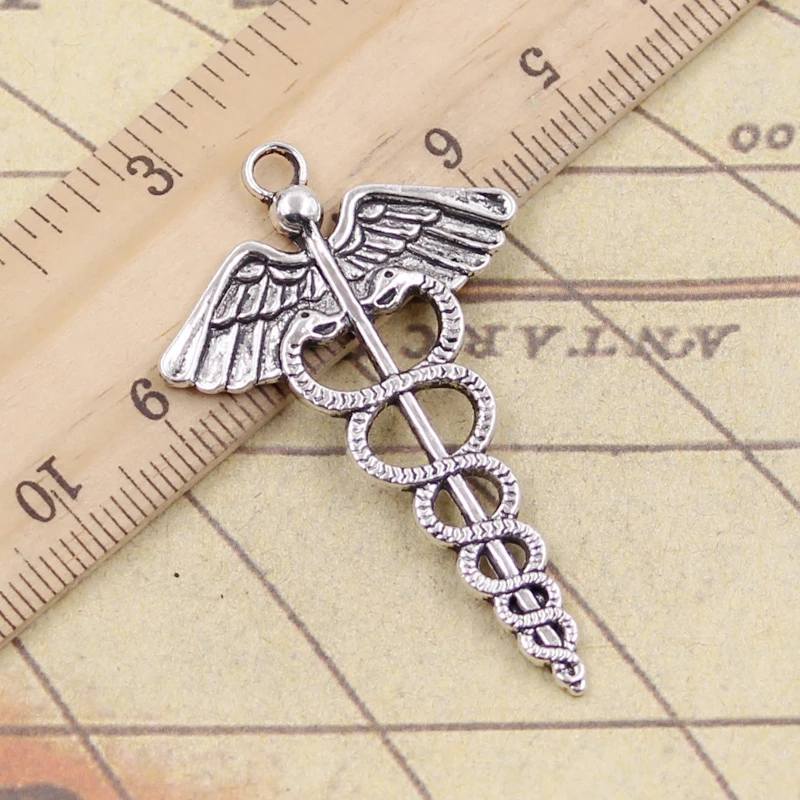 10pcs Charms Caduceus Medicine Symbol 49x30mm Tibetan Bronze Silver Color Pendants Antique Jewelry Making DIY Handmade Craft
10pcs Charms Caduceus Medicine Symbol 49x30mm Tibetan Bronze Silver Color Pendants Antique Jewelry Making DIY Handmade Craft