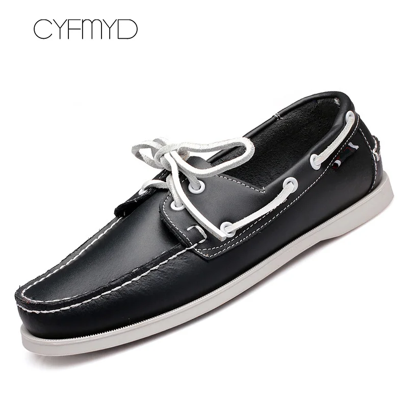 Genuine Leather Men Boat Shoes Luxury brand Design Hand Sewing Slip-On Mens Loafers Casual Driving Moccasins Business | Обувь