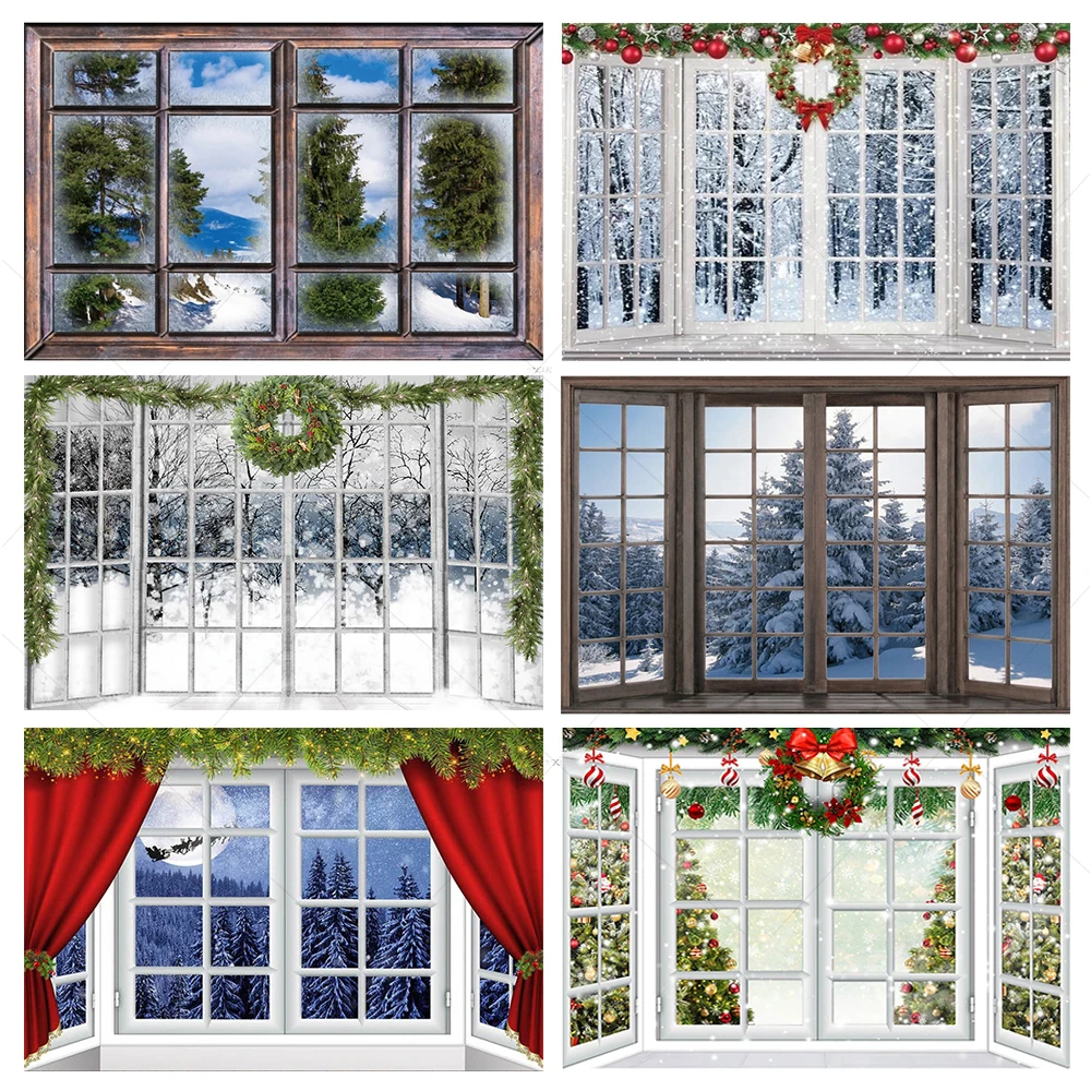 Winter Windows Snow Scene Pine Forest Photocall Christmas Tree Photography Backdrop Photographic Backgrounds for Photo Studio
Winter Windows Snow Scene Pine Forest Photocall Christmas Tree Photography Backdrop Photographic Backgrounds for Photo Studio