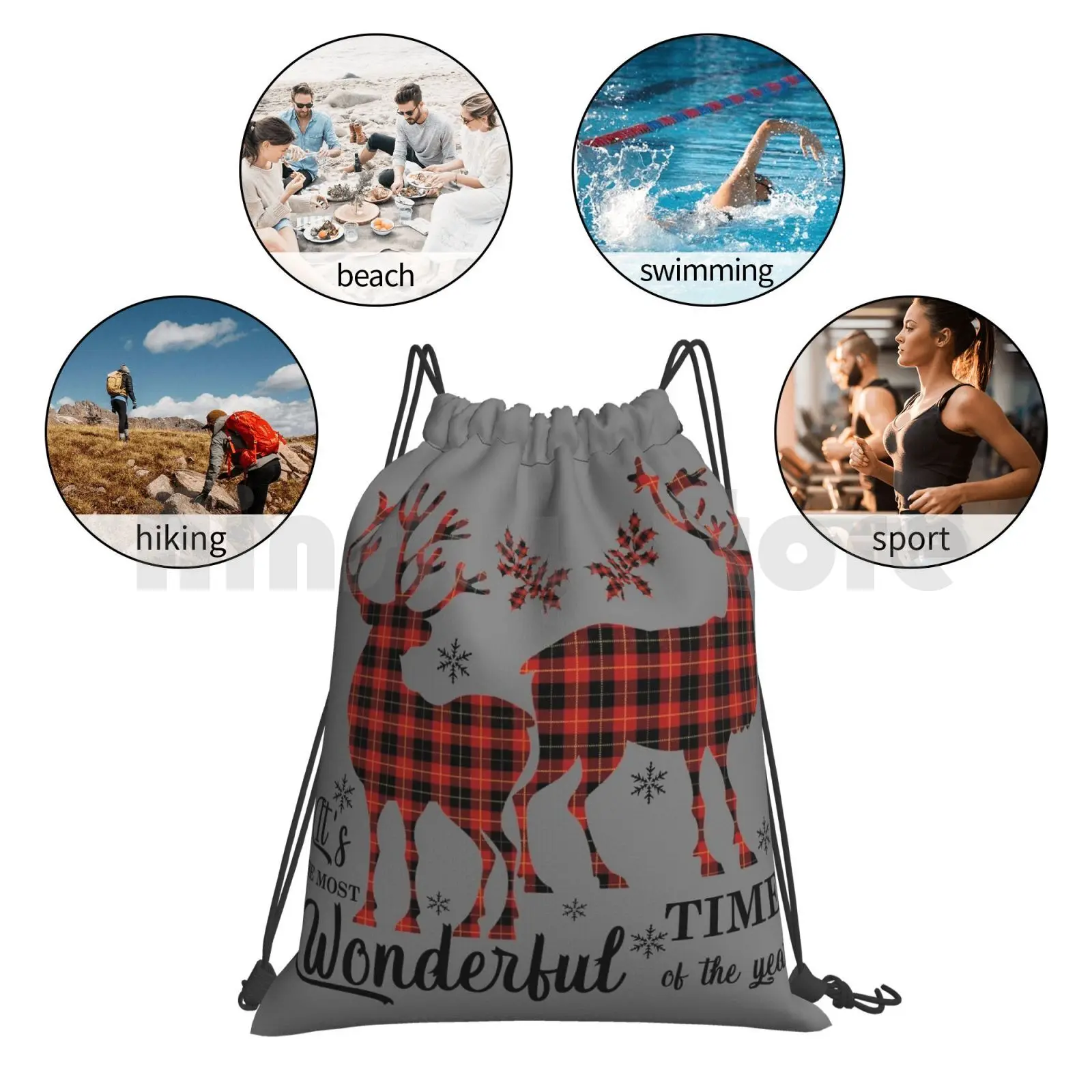 Plaid Deer | The Most Wonderful Time Of The Year. Backpack Drawstring Bag Riding Climbing Gym Bag Covers Patterns Black And
Plaid Deer | The Most Wonderful Time Of The Year. Backpack Drawstring Bag Riding Climbing Gym Bag Covers Patterns Black And