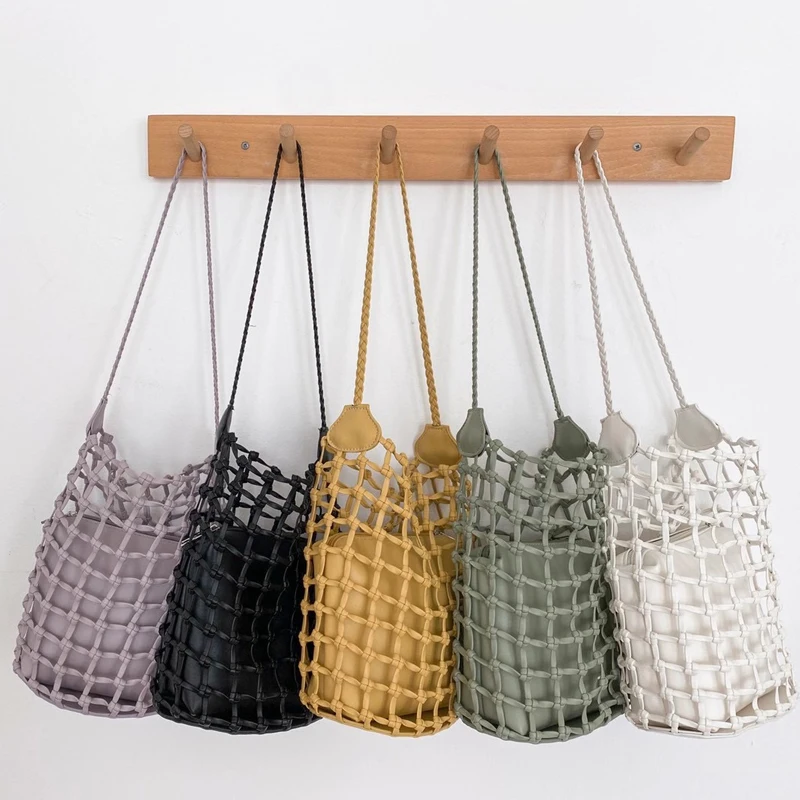 Women's Bag Korean Style Hollow Out Woven Bucket Bag Knit PU Leather Soft Female Small Bag Sets Youth Shoulder Bag Whole Sale
Women's Bag Korean Style Hollow Out Woven Bucket Bag Knit PU Leather Soft Female Small Bag Sets Youth Shoulder Bag Whole Sale