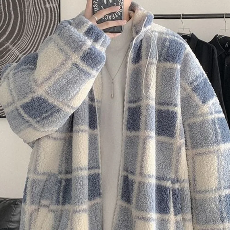 Winter Padded Lamb Wool Jacket Men Casual Loose Thick Plaid Cotton Coat Men Streetwear Fashion Short Coat Mens Clothes M-XL
Winter Padded Lamb Wool Jacket Men Casual Loose Thick Plaid Cotton Coat Men Streetwear Fashion Short Coat Mens Clothes M-XL