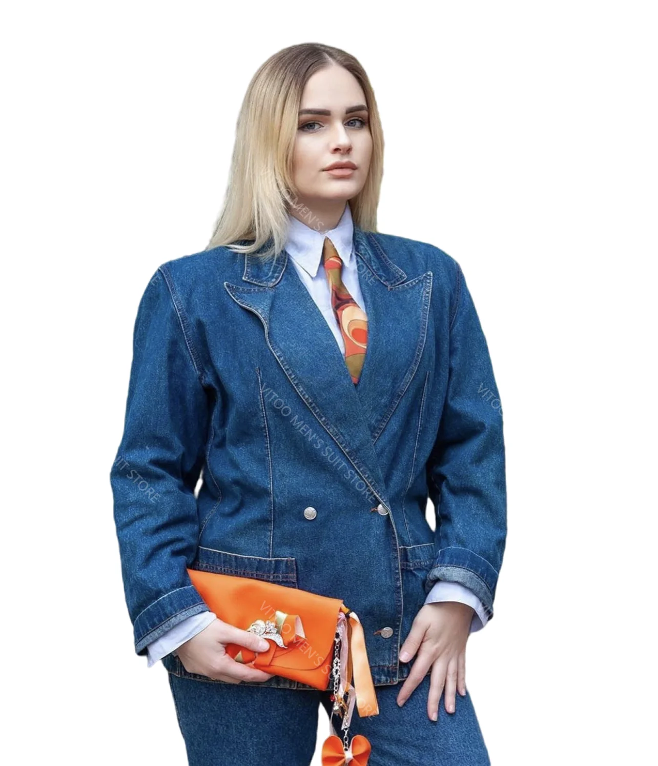 2 Pcs Blazer Suit Women Office Sets/Autumn Long Sleeve Double Breasted/Cardigan Denim Fabric Lady/Casual Blazers Formal Slim Set
2 Pcs Blazer Suit Women Office Sets/Autumn Long Sleeve Double Breasted/Cardigan Denim Fabric Lady/Casual Blazers Formal Slim Set