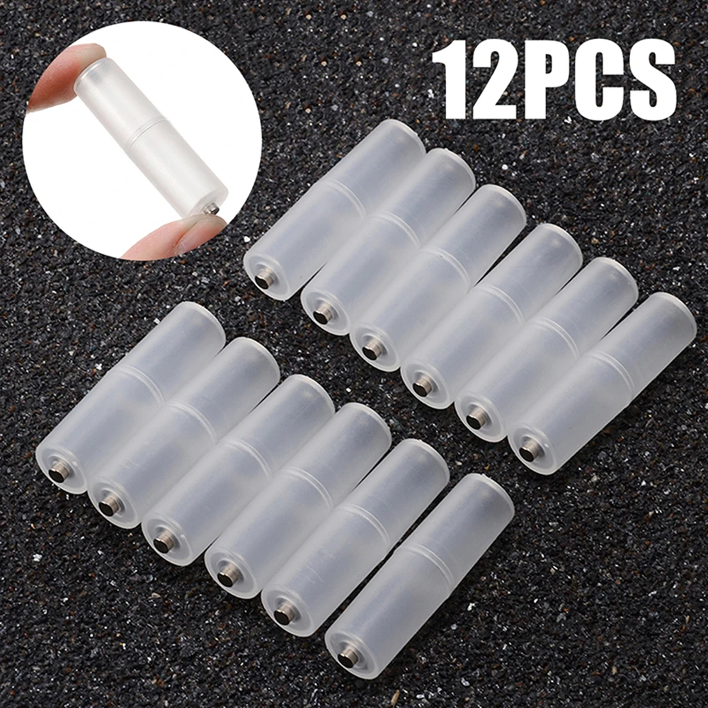 

12PCS/Lots AAA to AA Size Cell Battery Converter Adaptor Holder Case Switcher Portable Translucent Batteries Storage Case