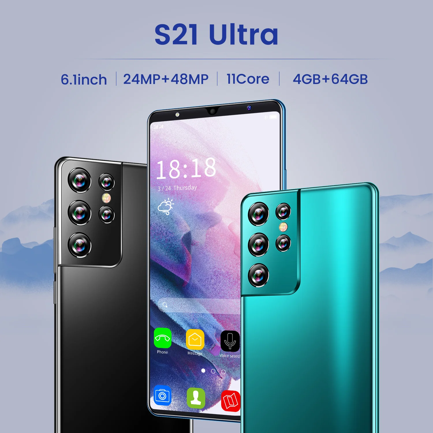 New Version Galay S21 Ultra 5G 6.1 Inch Smartphone 5000mAh 24MP+48MP 12GB+512GB Unlock Mobile Phones Global Version
New Version Galay S21 Ultra 5G 6.1 Inch Smartphone 5000mAh 24MP+48MP 12GB+512GB Unlock Mobile Phones Global Version