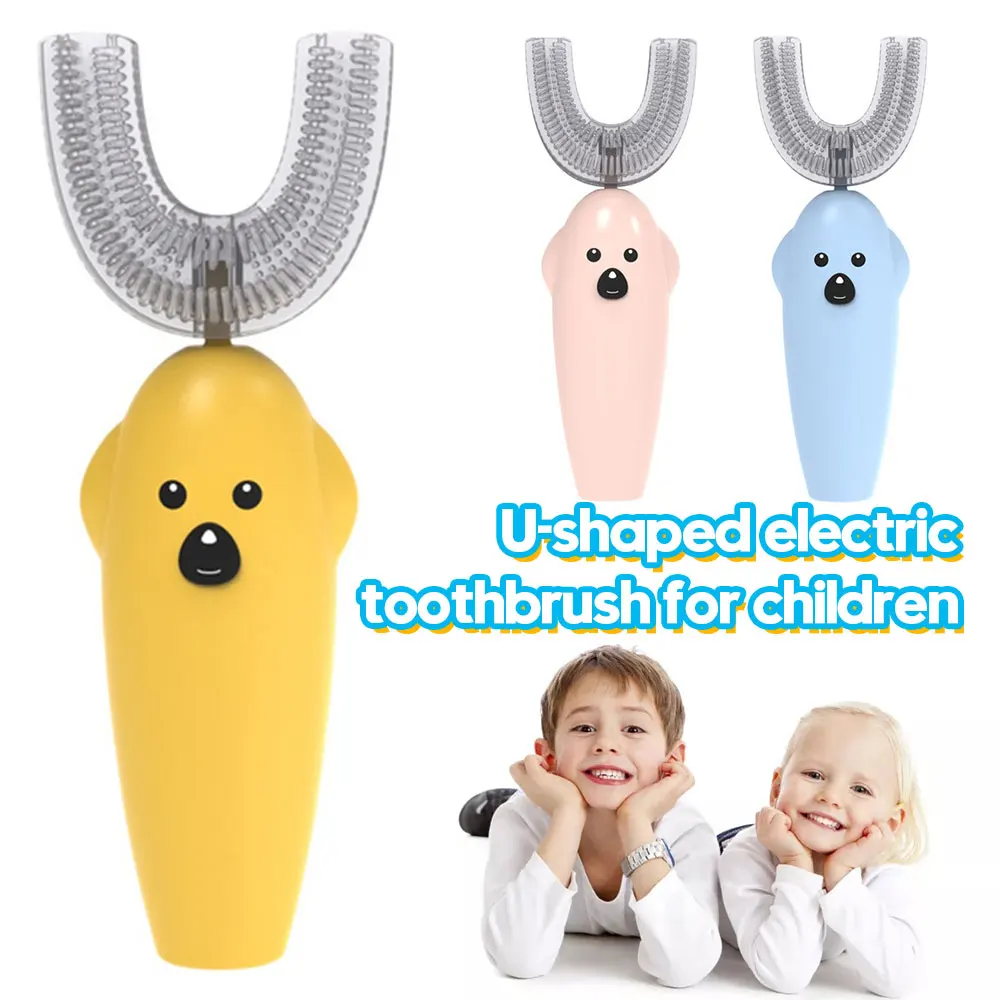 360 Degrees Sonic Automatic Children Teeth Cleaner U Type Electric Toothbrush IPX7 Waterproof Teeth Cleaning Battery Powered
360 Degrees Sonic Automatic Children Teeth Cleaner U Type Electric Toothbrush IPX7 Waterproof Teeth Cleaning Battery Powered