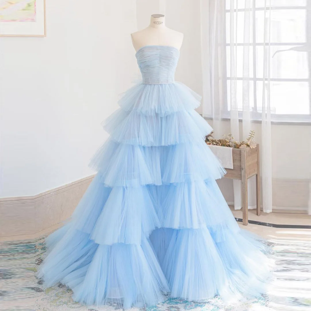 Temperament Prom Dress Strapless Corset Bodices Multi-layer Cake Birthday Dress Ruffle Tulle Bridesmaid Dress Custom Made
Temperament Prom Dress Strapless Corset Bodices Multi-layer Cake Birthday Dress Ruffle Tulle Bridesmaid Dress Custom Made