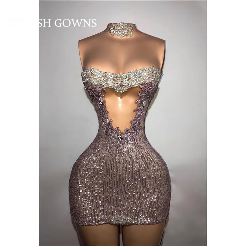 Sparkly High Neck Short Prom Dresses Sexy Beaded Diamond Birthday Party Evening Dress Mermaid Mini Cocktail Homecoming Gowns
Sparkly High Neck Short Prom Dresses Sexy Beaded Diamond Birthday Party Evening Dress Mermaid Mini Cocktail Homecoming Gowns
