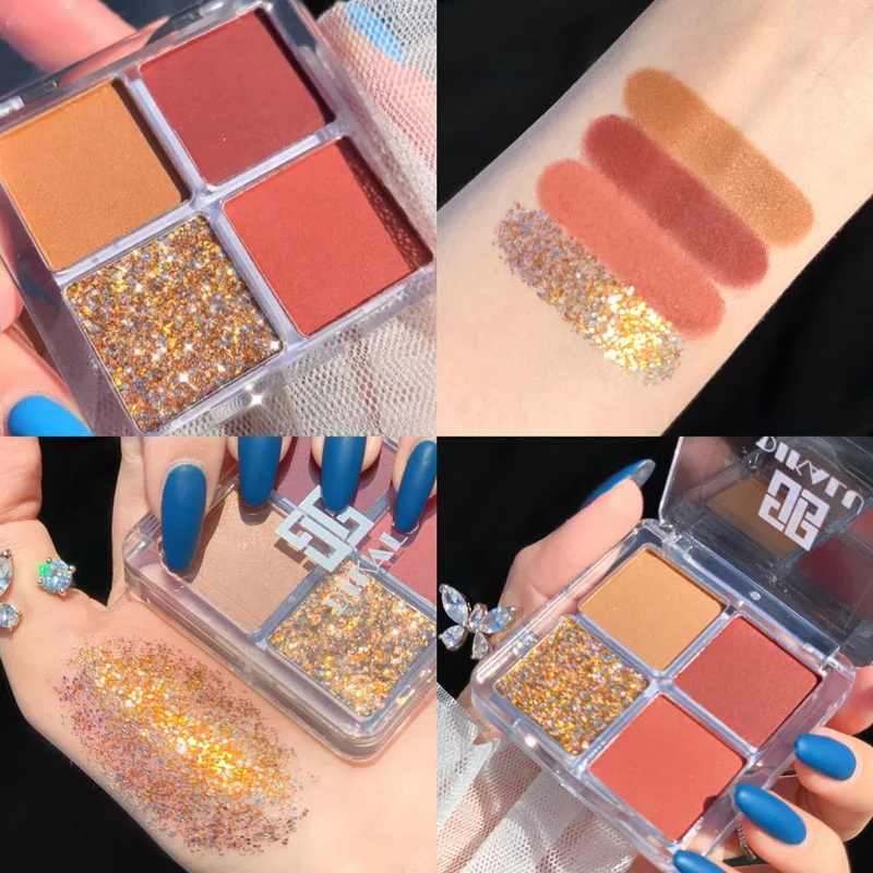 4 color eyeshadow palette ins super fire makeup pearlescent waterproof beauty makeup four color sequins four grid eyeshadow
4 color eyeshadow palette ins super fire makeup pearlescent waterproof beauty makeup four color sequins four grid eyeshadow
