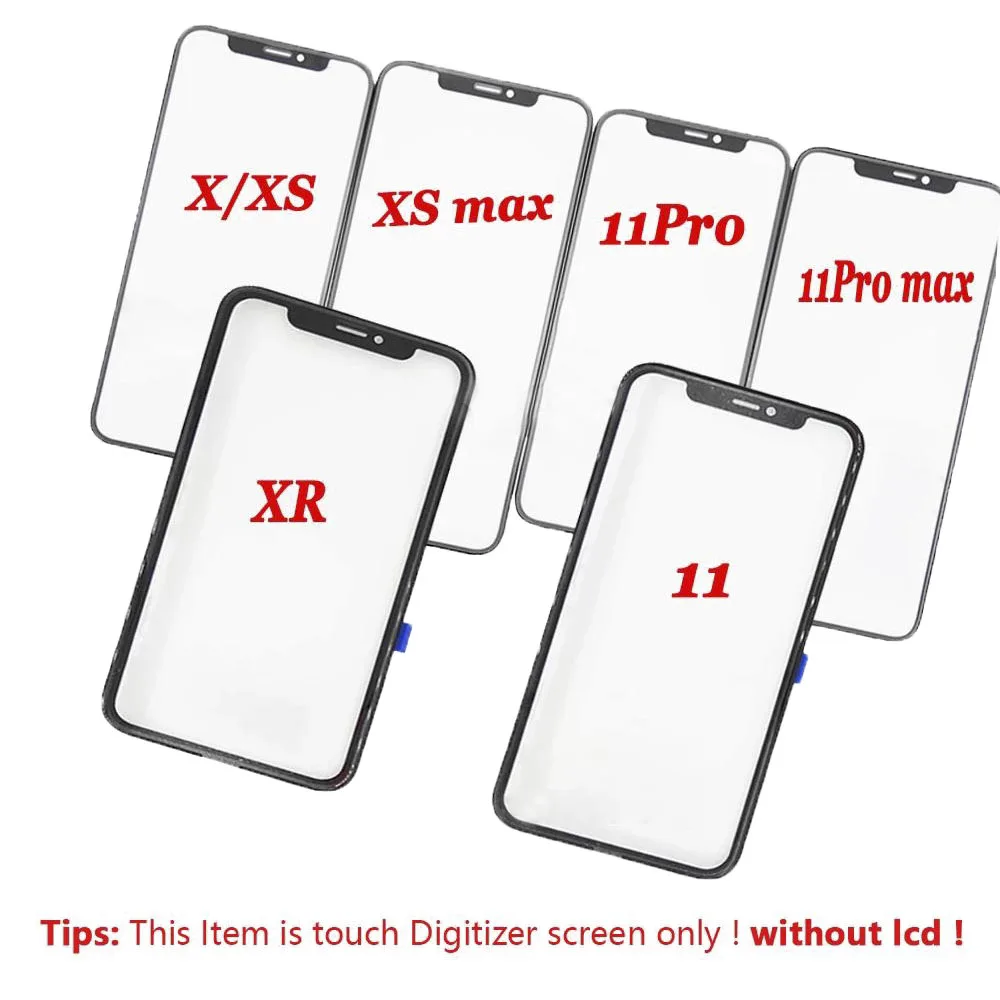 1set Front Screen Outer Glass OCA Frame Bezel For iPhone X XS Max Xr LCD External Lens for iphone 11 pro Replacement glue - купить по