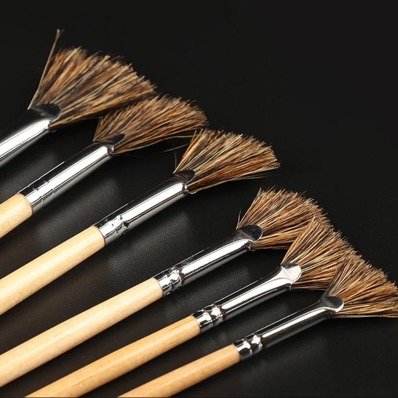 6Pcs Fan Shape Pig Bristle Hair Painting Pen Oil Painting Watercolor Supplies Professional Art Supplies
6Pcs Fan Shape Pig Bristle Hair Painting Pen Oil Painting Watercolor Supplies Professional Art Supplies