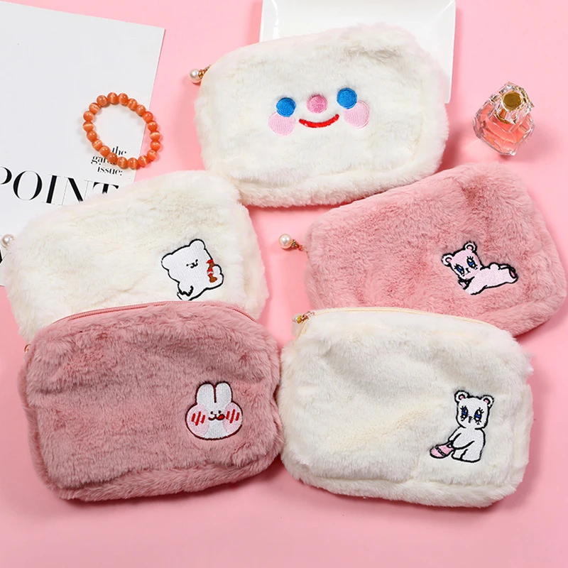 Cartoon Bear Embroidery Plush Bag Girl Pearl Cosmetic Bag Student Soft Pencil Makeup Storage Organizer Pouch Cute Clutch Handbag
Cartoon Bear Embroidery Plush Bag Girl Pearl Cosmetic Bag Student Soft Pencil Makeup Storage Organizer Pouch Cute Clutch Handbag