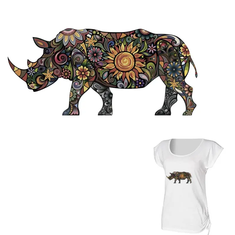 Cosbill Rhino Animal Heat Transfer DIY Iron On Patches Adult T-shirt Hoodies Applique Sticker A-level Washable On Clothes Y-038
Cosbill Rhino Animal Heat Transfer DIY Iron On Patches Adult T-shirt Hoodies Applique Sticker A-level Washable On Clothes Y-038