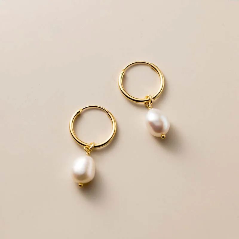 s925 Silver Baroque pearl Temperament Hoop Earrings Boho Jewelry Earrings Minimalism Brincos Pendientes Earrings for Women
s925 Silver Baroque pearl Temperament Hoop Earrings Boho Jewelry Earrings Minimalism Brincos Pendientes Earrings for Women