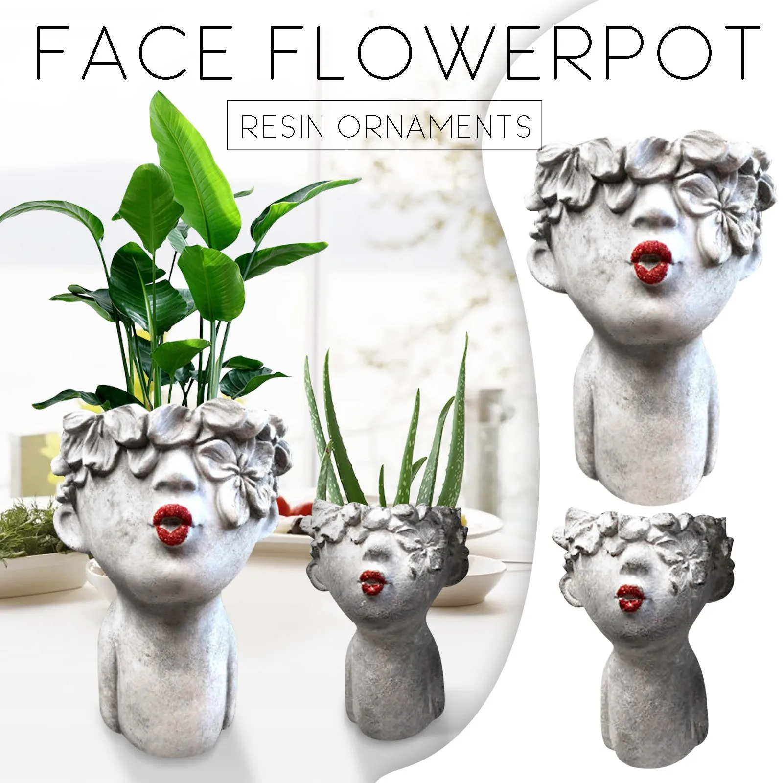 Girls Small Kissing Face Head Flower Planter Succulent Plant Container Pot Flowerpot Figure Garden Decor Tabletop Ornament
Girls Small Kissing Face Head Flower Planter Succulent Plant Container Pot Flowerpot Figure Garden Decor Tabletop Ornament