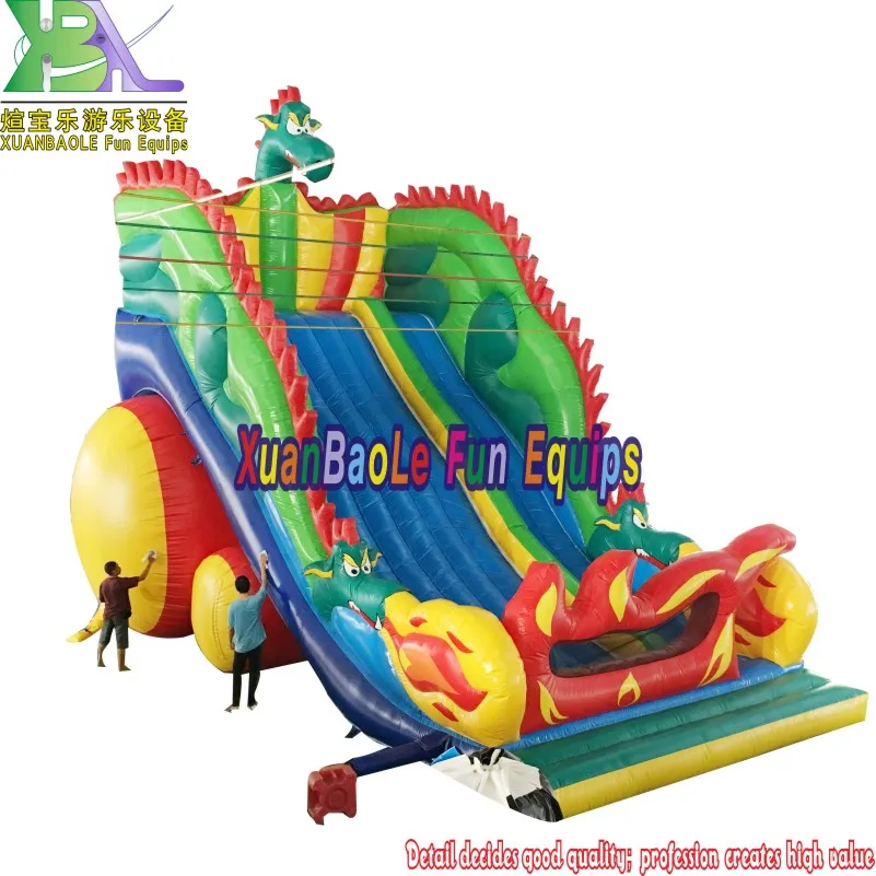 Дешевая надувная мультяшная аттракцион дракона/надувная горка Dargon Slide с игрой