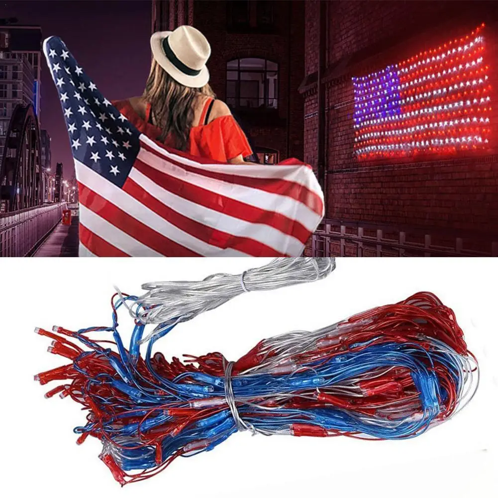 American Flag String Lights Christmas New Year Net Light Ornaments Outdoor Courtyard Fence Wall Lawns Hanging Ornaments Lamps
American Flag String Lights Christmas New Year Net Light Ornaments Outdoor Courtyard Fence Wall Lawns Hanging Ornaments Lamps