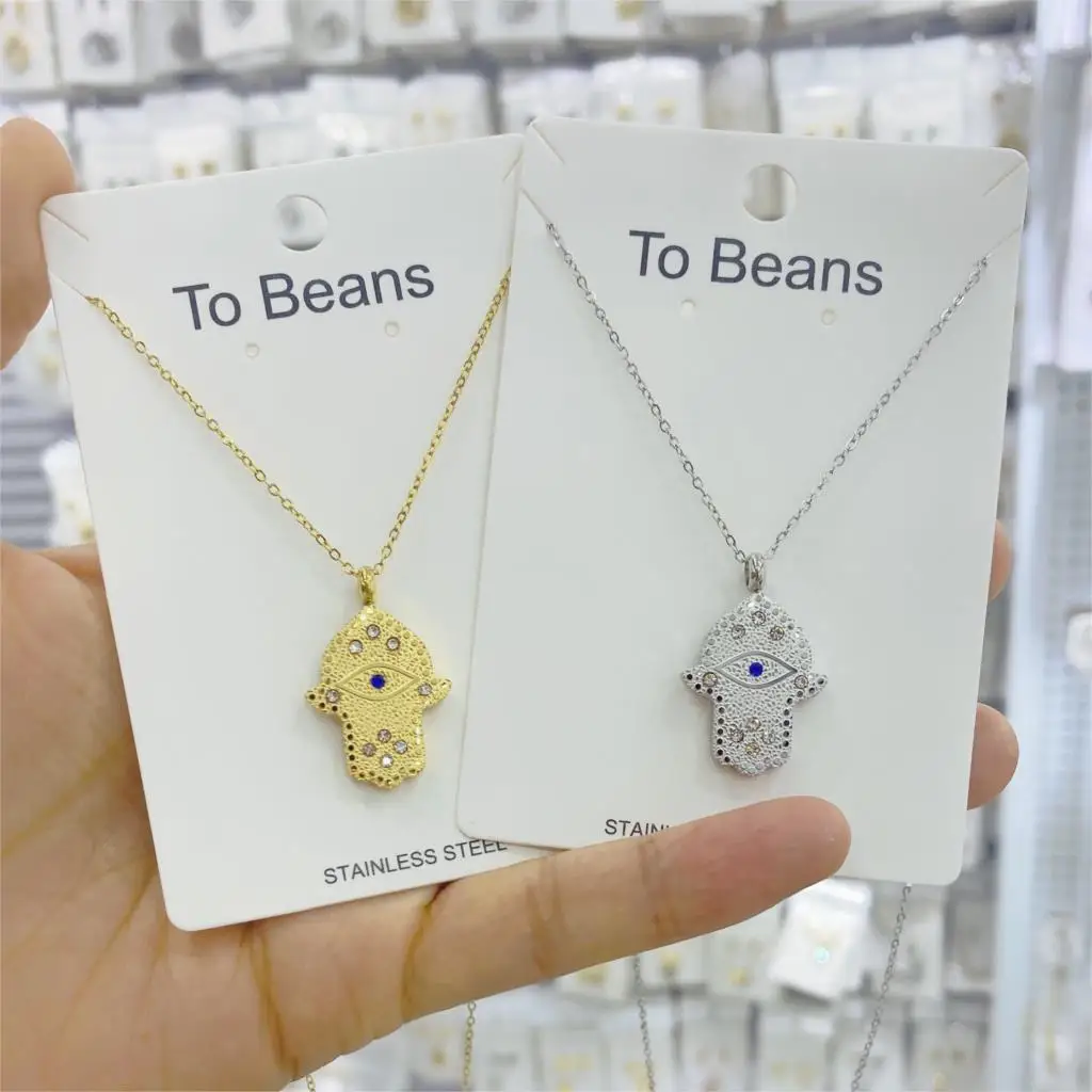 Turkish Crystal Evil Eye Hand Hamsa Pendant Necklace Womens Color Jewelry Clavicle Link Chains Accessories Wholesale
Turkish Crystal Evil Eye Hand Hamsa Pendant Necklace Womens Color Jewelry Clavicle Link Chains Accessories Wholesale