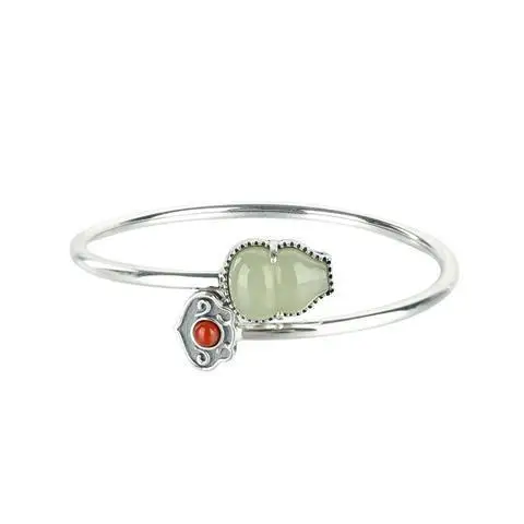 Meaning Fu Lu Shou Gourd Bracelet S925 Silver Hetian Gray Jade Xiangyun Original Retro Elegant High-End Open-Ended Bracelet
Meaning Fu Lu Shou Gourd Bracelet S925 Silver Hetian Gray Jade Xiangyun Original Retro Elegant High-End Open-Ended Bracelet