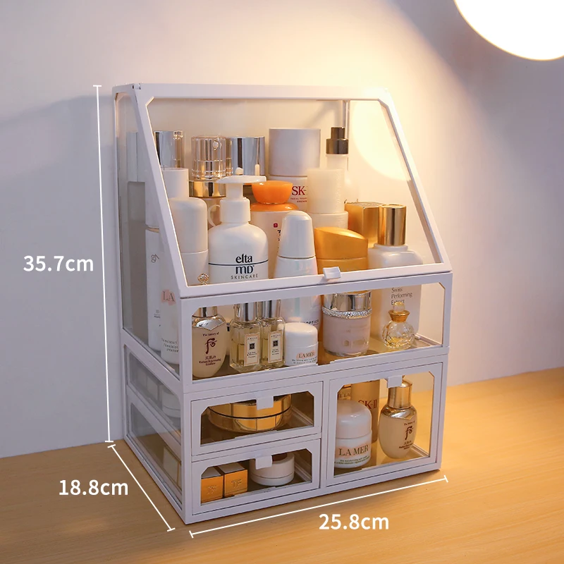Large Plastic White Dustproof Makeup Organizer Cosmetic Drawer Acrylic Box Transparent Cosmetic Box Desktop Organizer BK50MO
Large Plastic White Dustproof Makeup Organizer Cosmetic Drawer Acrylic Box Transparent Cosmetic Box Desktop Organizer BK50MO