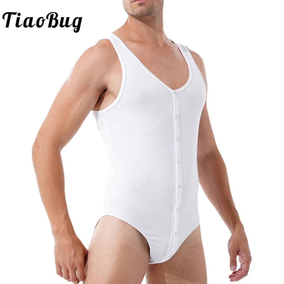 Men's One Piece Sleeveless Tank Vest Bodysuit Comfort Snaps ballet dance leotard Underwear White
Men's One Piece Sleeveless Tank Vest Bodysuit Comfort Snaps ballet dance leotard Underwear White