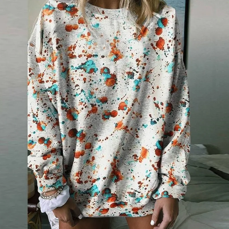 Tie Dye Graffiti Printed Loose Pullover Sweatshirts Vintage Long Sleeve Fashion Streetwear Plus Size Fall 2020 Women Clothing
Tie Dye Graffiti Printed Loose Pullover Sweatshirts Vintage Long Sleeve Fashion Streetwear Plus Size Fall 2020 Women Clothing