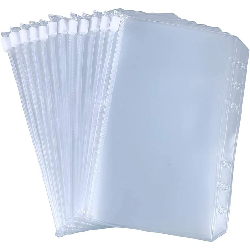 A6 Size 6 Holes Binder Pockets, Binder Zipper Folders, Zipper Loose Leaf Bags for Documents Notebooks Cards, 12 Pcs
A6 Size 6 Holes Binder Pockets, Binder Zipper Folders, Zipper Loose Leaf Bags for Documents Notebooks Cards, 12 Pcs