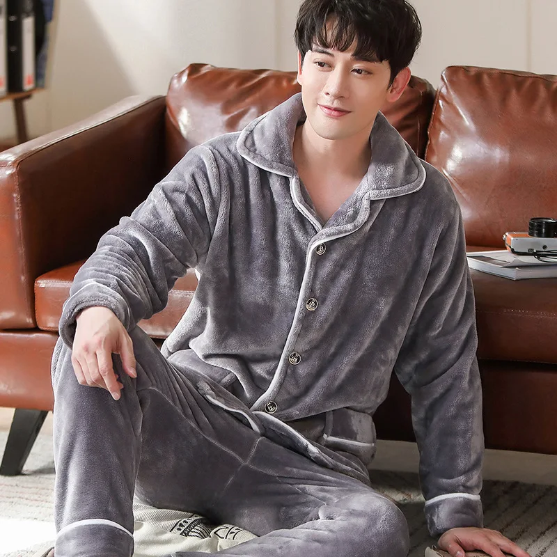 2021 Winter Men Flannel Thicken Warm Pajamas Set Mens 2 Pieces Clothing Sets Male Turn-down Collar Sleepwear Plus Size Pajamas
2021 Winter Men Flannel Thicken Warm Pajamas Set Mens 2 Pieces Clothing Sets Male Turn-down Collar Sleepwear Plus Size Pajamas