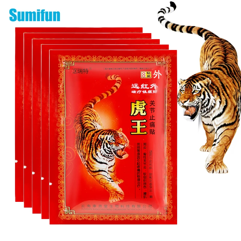 

8pcs Red Tiger Balm Patch Rheumatoid Arthritis Joint Sprain Knee Neck Muscle Ache Treatment Pain Relief Herbal Medical Plaster