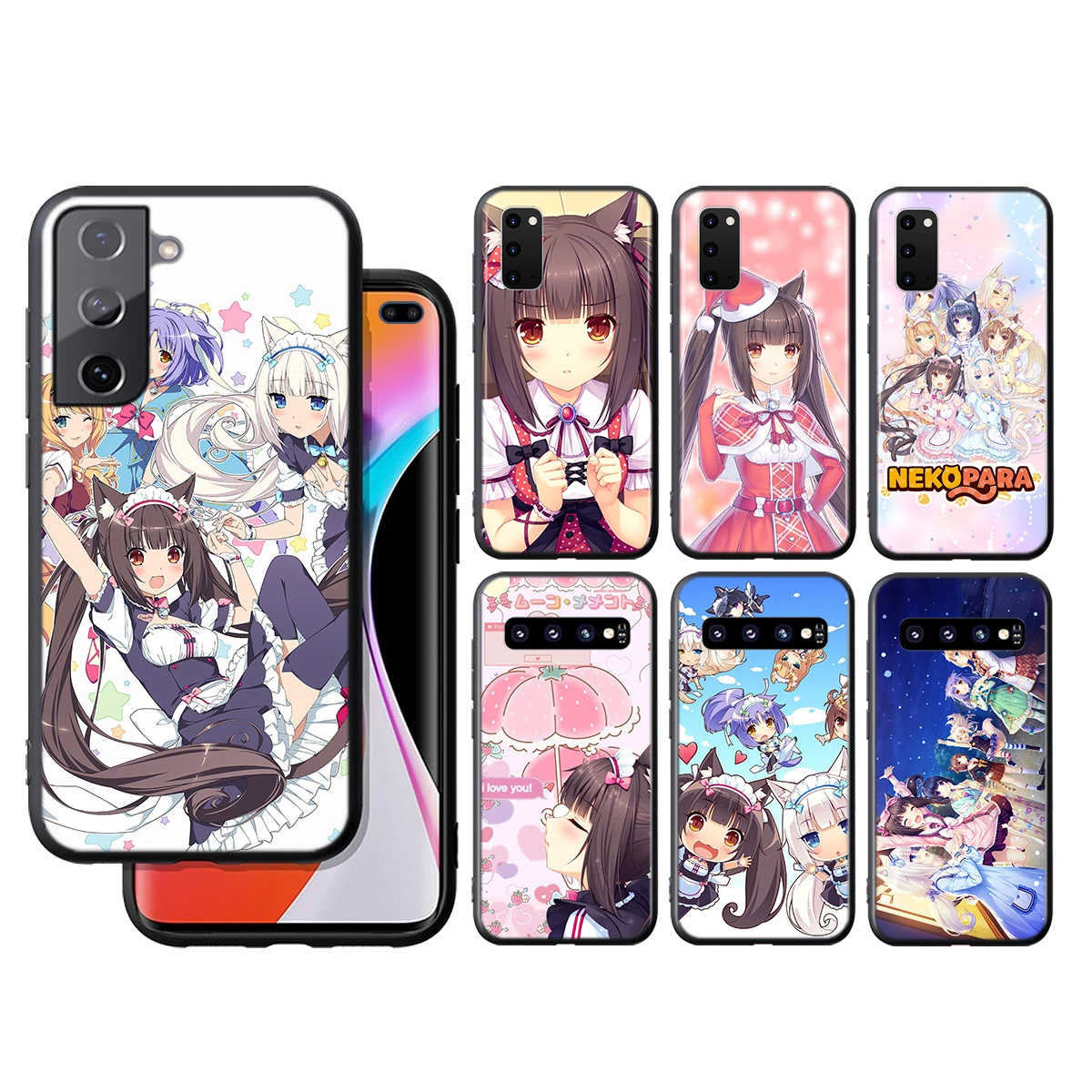 

Nekopara Anime Girl Soft Black Cover For Samsung Galaxy S22 S21 S20 FE Ultra S10 S10e Lite S9 Plus Pro Phone Case