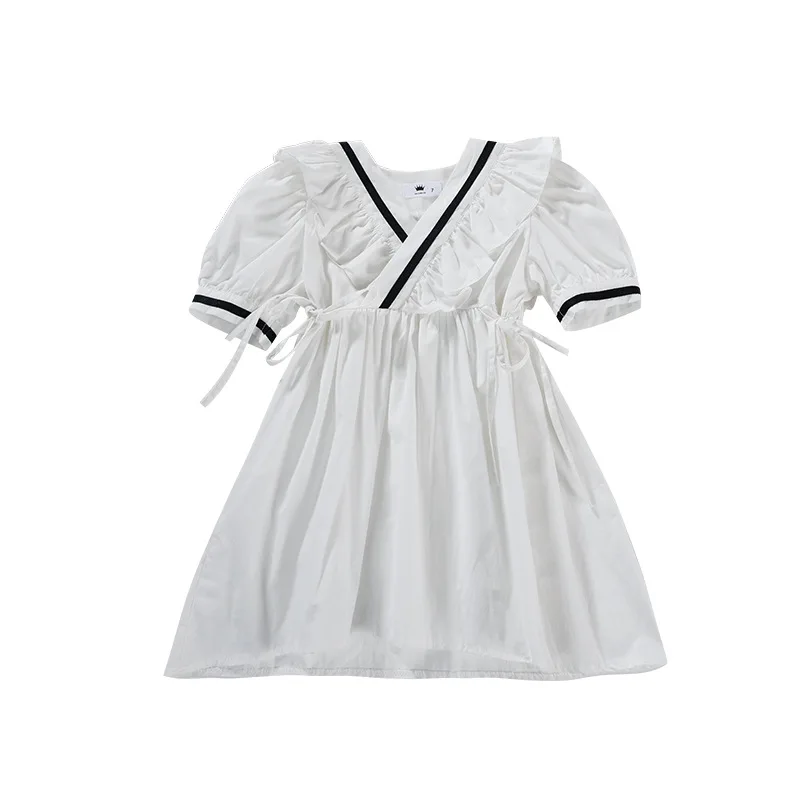 2021 Summer Parent-Child Wear Girls v-Neck Bubble Short-Sleeved Casual Cotton Dress 
2021 Summer Parent-Child Wear Girls v-Neck Bubble Short-Sleeved Casual Cotton Dress