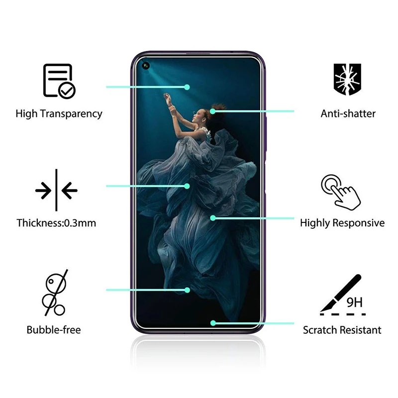 3Pcs Tempered Glass for Huawei Honor 20 Pro Screen Protector Protective Hauwei Honor20Pro 20Pro Glas Honor20 Film | Мобильные