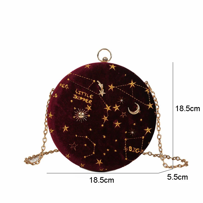 Fashion Small Round Crossbody Shoulder Bag for Women 2020 Designer Mini Chains Starry Sky Suede Cartoon Circular Messenger Bag
Fashion Small Round Crossbody Shoulder Bag for Women 2020 Designer Mini Chains Starry Sky Suede Cartoon Circular Messenger Bag