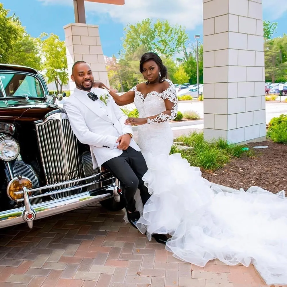 Africa Wedding Dress Plus Size White Mermaid Tulle Bridal With lace Appliques O Neck Long Sleeve Court Train New Arrival Bridal
Africa Wedding Dress Plus Size White Mermaid Tulle Bridal With lace Appliques O Neck Long Sleeve Court Train New Arrival Bridal