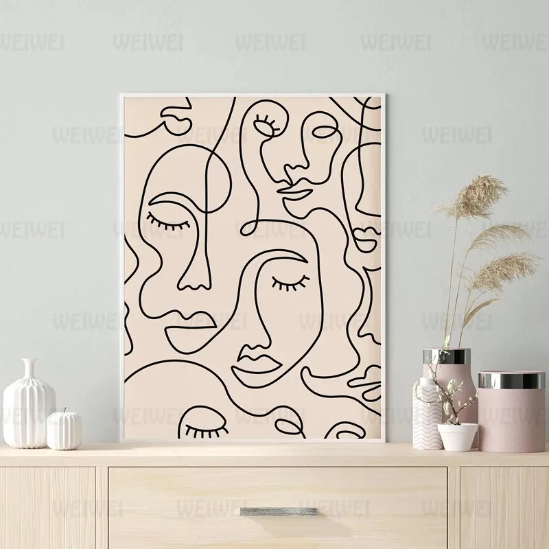 Single Line Face Art Print Minimalist Poster Woman Face One Line Drawing Neutral Wall Art Canvas Painting Home Room Wall Decor
Single Line Face Art Print Minimalist Poster Woman Face One Line Drawing Neutral Wall Art Canvas Painting Home Room Wall Decor