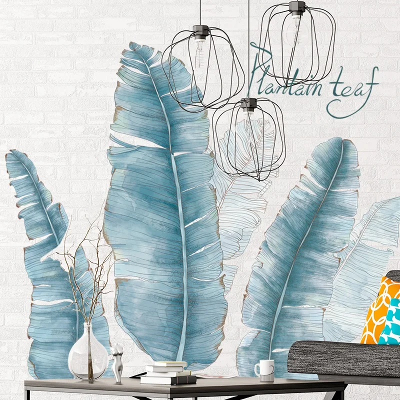 Nordic Style Blue Plantain Leaf Wall Stickers Bedroom Living room Sofa TV Background Removable Wall Decals Art Murals Home Decor
Nordic Style Blue Plantain Leaf Wall Stickers Bedroom Living room Sofa TV Background Removable Wall Decals Art Murals Home Decor