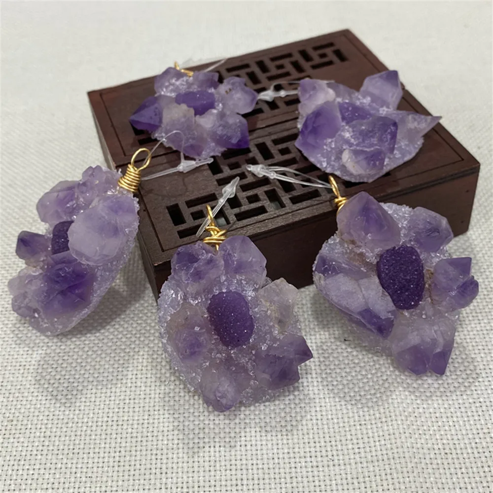 Natural Purple Quartz Crystal Gem DIY Exquisite Pendant Necklace for Jewelry Making Accessories, Women's Jewelry Gifts In Bulk
Natural Purple Quartz Crystal Gem DIY Exquisite Pendant Necklace for Jewelry Making Accessories, Women's Jewelry Gifts In Bulk