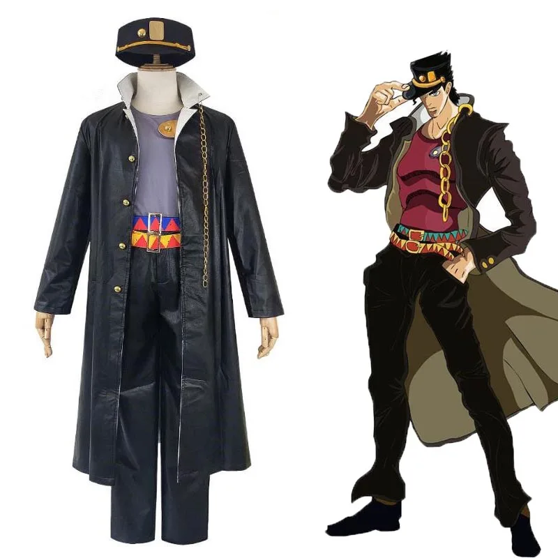 Anime JOJO Bizarre adventure Kujo Jotaro cosplay costume black coat jacket full set Men Women halloween party custom outfits
Anime JOJO Bizarre adventure Kujo Jotaro cosplay costume black coat jacket full set Men Women halloween party custom outfits