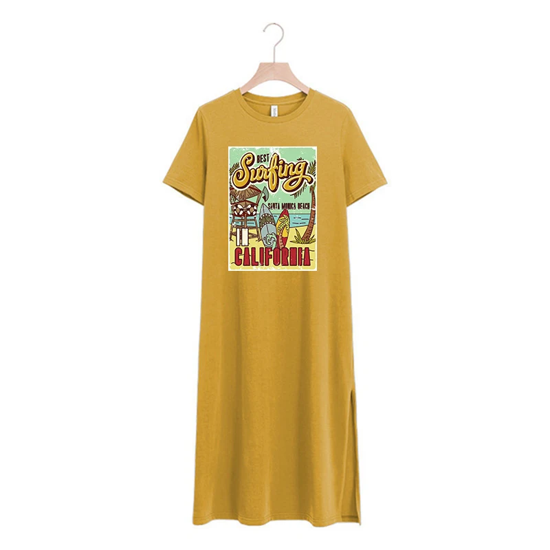Casual Cotton Women'S Dresses Loose Short Sleeve Side Spilt Beach Holiday Robe Long Dress Y2k Female Clothing
Casual Cotton Women'S Dresses Loose Short Sleeve Side Spilt Beach Holiday Robe Long Dress Y2k Female Clothing