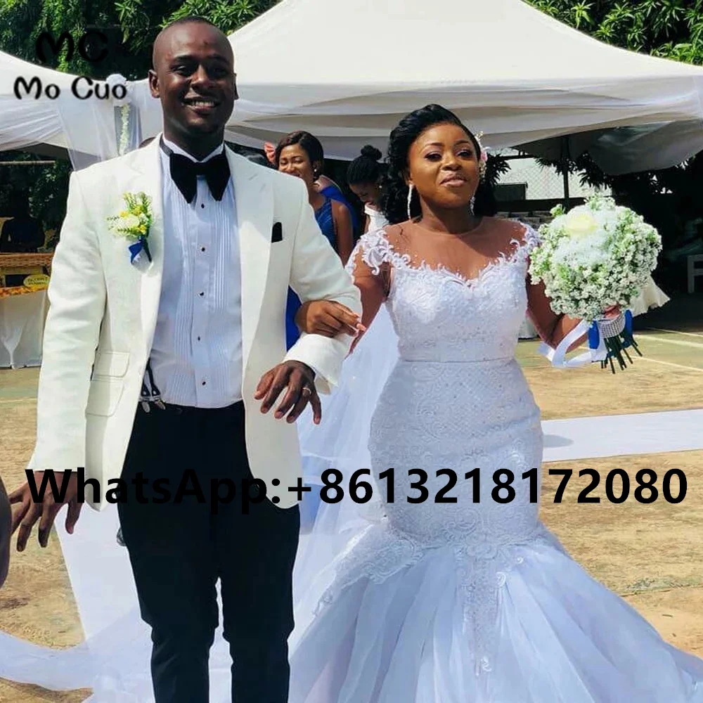 2021 African Plus Size Wedding Dresses Long Sleeve with Lace Appliques O-Neck Outdoor Mermaid Boho vestido de Sexy Bridal Gowns
2021 African Plus Size Wedding Dresses Long Sleeve with Lace Appliques O-Neck Outdoor Mermaid Boho vestido de Sexy Bridal Gowns