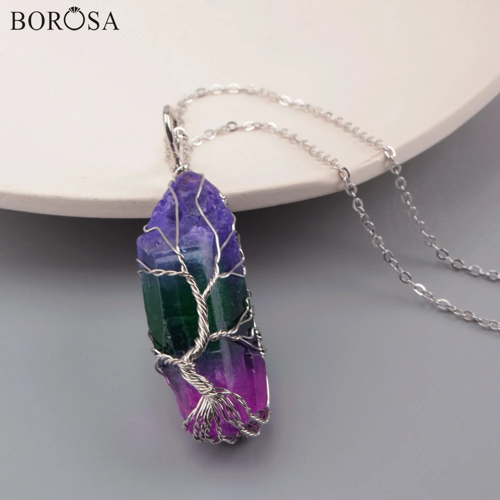 Silver Color Wire Wrap Crystal Necklace Rainbow Life Tree Chakra Crystal Quartz Necklace Healing Necklace for Women WX1362-N
Silver Color Wire Wrap Crystal Necklace Rainbow Life Tree Chakra Crystal Quartz Necklace Healing Necklace for Women WX1362-N