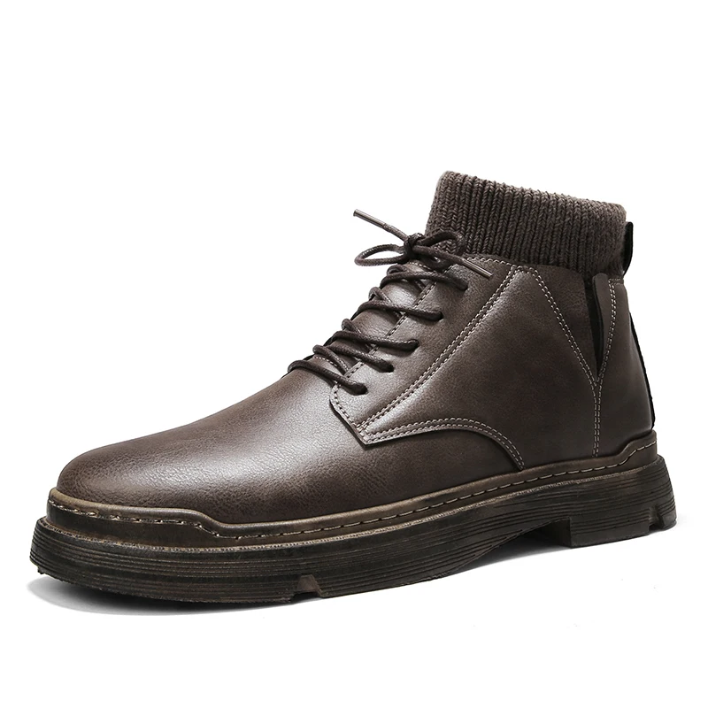 Winter Men's Boots Waterproof High Quality Leather Work Shoes Men's Brand Autumn Casual Retro Ankle Boots High Top Sock Shoes
Winter Men's Boots Waterproof High Quality Leather Work Shoes Men's Brand Autumn Casual Retro Ankle Boots High Top Sock Shoes