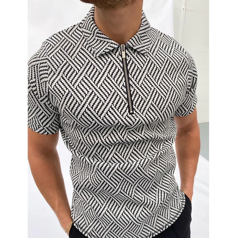 European And American Men's Spring Summer New Slim POLO Shirt Casual Zipper Turn-Down Collar Color Matching Short Sleeve Tops
European And American Men's Spring Summer New Slim POLO Shirt Casual Zipper Turn-Down Collar Color Matching Short Sleeve Tops