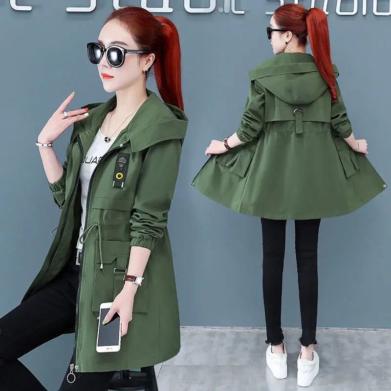2021 Spring And Autumn New Mid-Length Women Windbreaker Hooded Clothing Coat Oversized 4XL Trench Coat Female Outerwear L121
2021 Spring And Autumn New Mid-Length Women Windbreaker Hooded Clothing Coat Oversized 4XL Trench Coat Female Outerwear L121