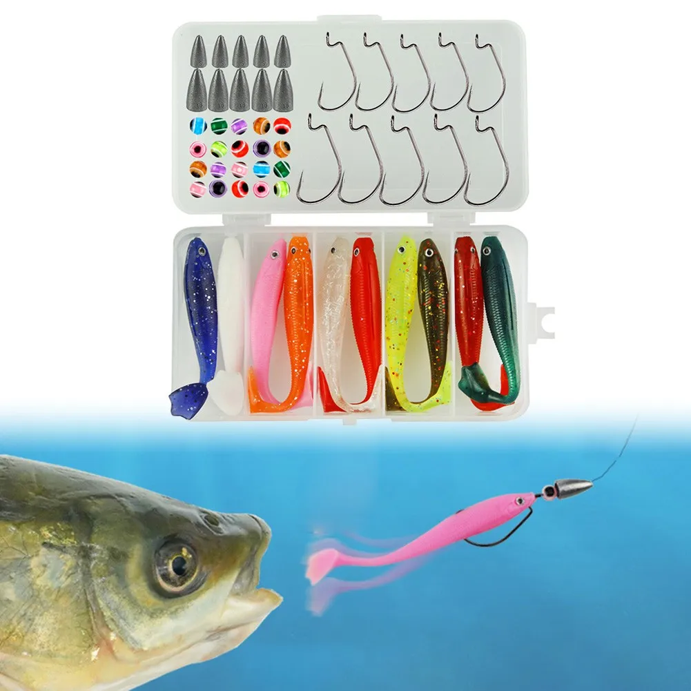 50Pcs/Set Fishing Rigs Accessories Kit Soft Lures Beads Hooks Carp Tackle Box Artificial PP Material Fishing Lures Fishing Equip
50Pcs/Set Fishing Rigs Accessories Kit Soft Lures Beads Hooks Carp Tackle Box Artificial PP Material Fishing Lures Fishing Equip